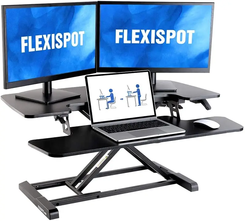The Flexispot Stand Up Desk Converter is a spacious, top-selling riser with two decks.