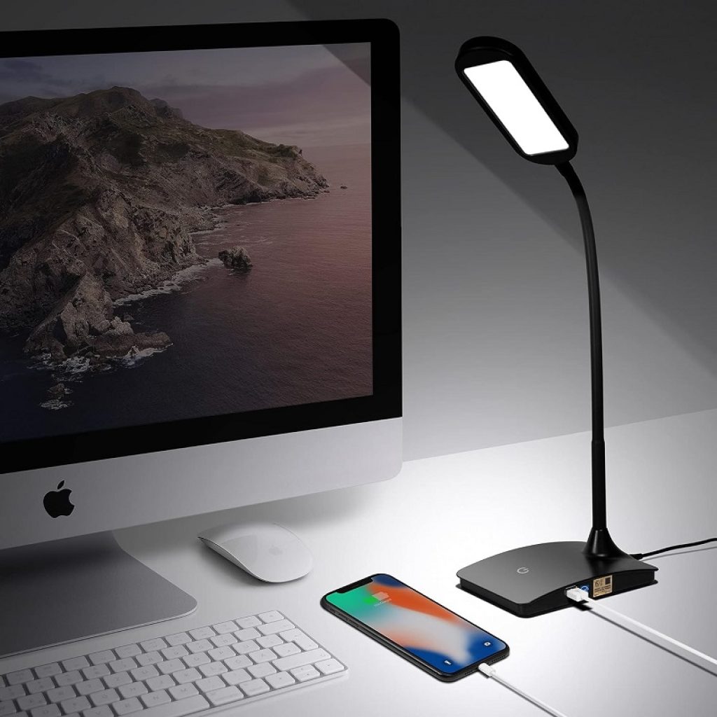 We think the TW Lighting IVY20-40BK Ivy LED Desk Lamp is essential home office furniture for any work-from-home set-up.