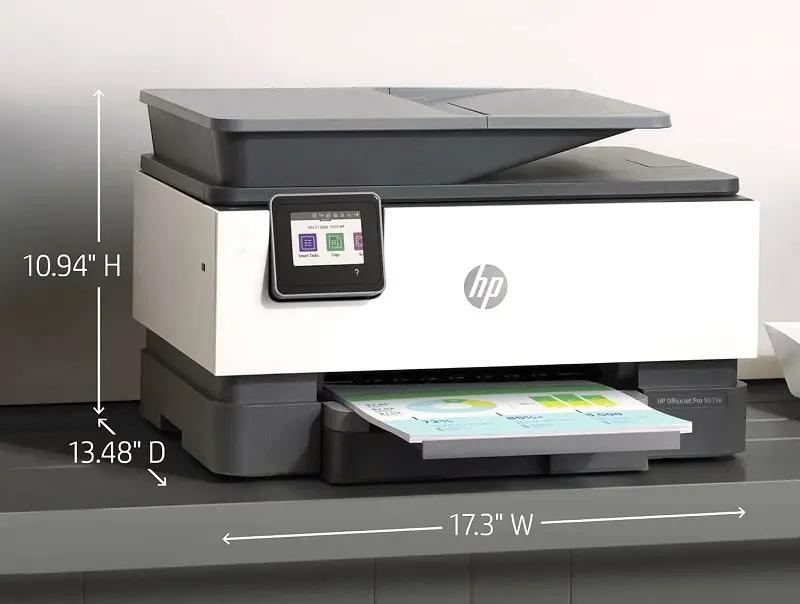 You can use HP’s Smart App to connect the HP 9015e office printer to your Wi-Fi with nothing more than a tap.